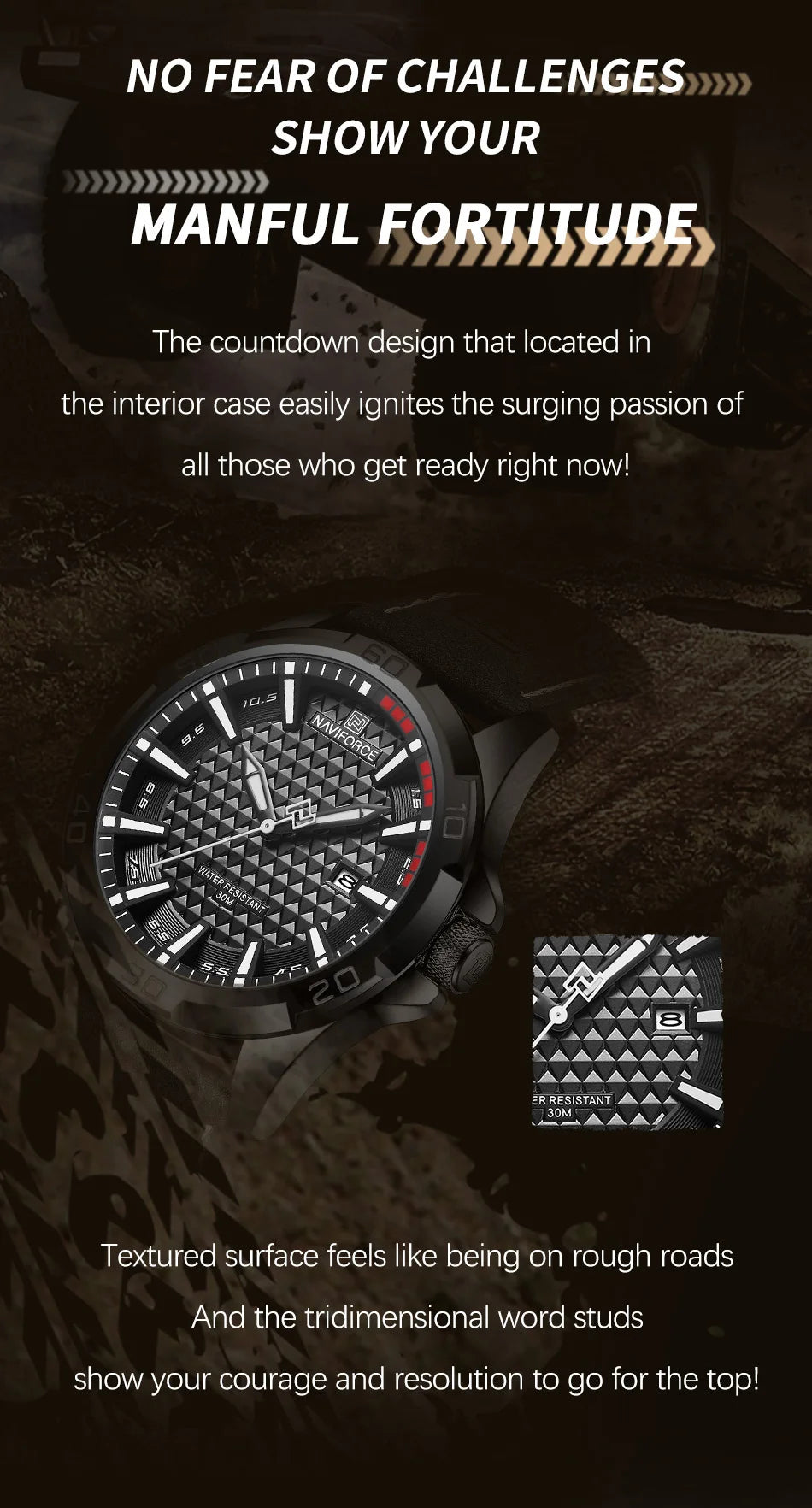 NAVIFORCE Brand Men Fashion Quartz Watches Male Leather Strap Sport Waterproof Wristwatches CalendarClock Relogio Masculino
